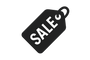 sale icon with transparent background and in black